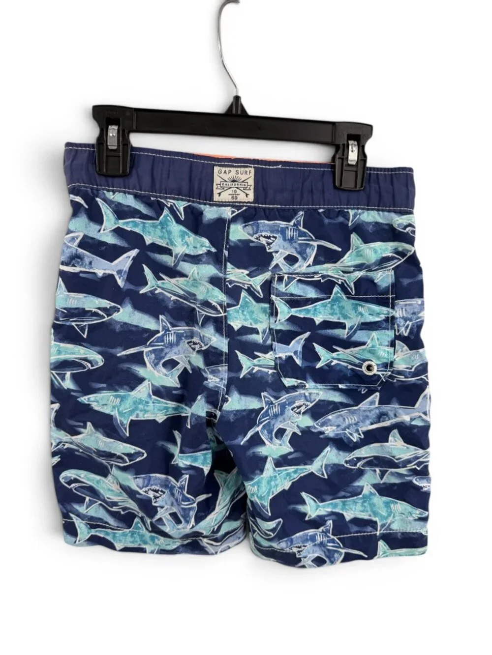 Gap Kids Shark All Over Print Swim Trunks Boys Blue Size Small 6-7